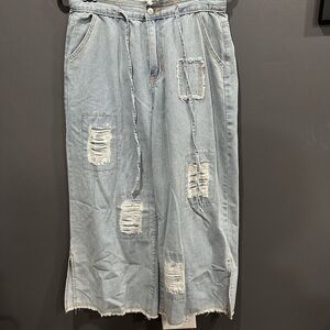 POL railroad stripe pants